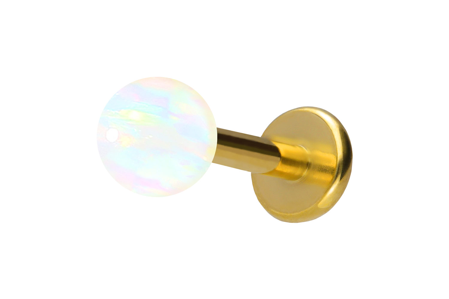 Titan Labret Piercing mit Innengewinde SYNTHETISCHER OPAL